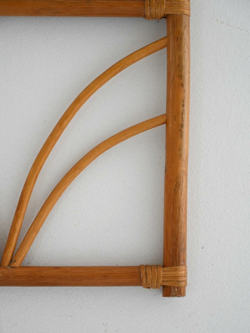 Scandinavian 1970s curved bamboo mirror-d