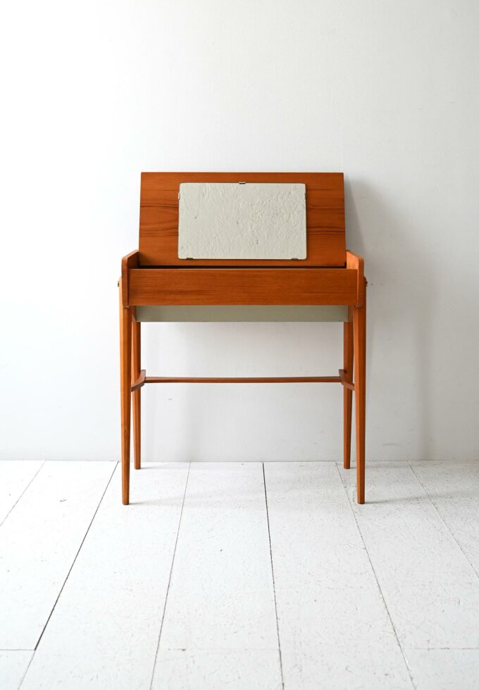 Scandinavian teak dressing table with mirror-a