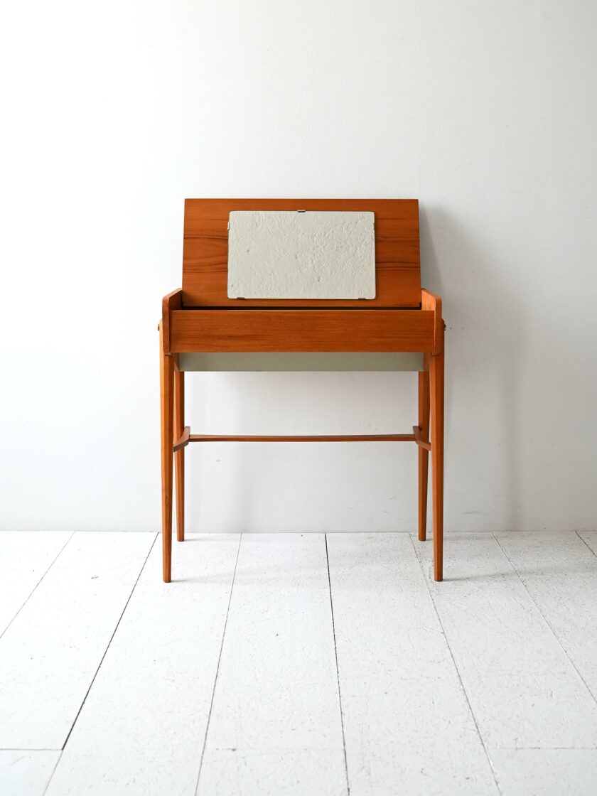 Scandinavian teak dressing table with mirror-a