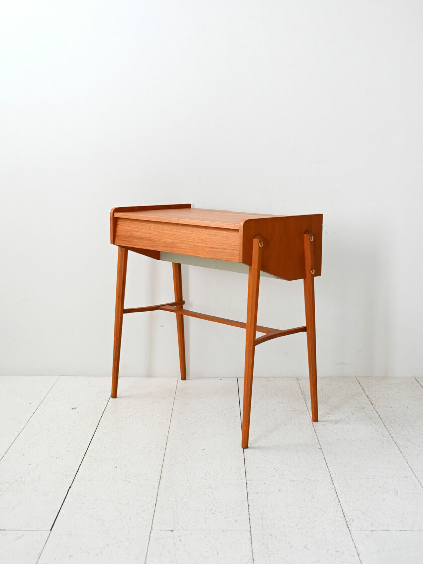 Scandinavian teak dressing table with mirror-d