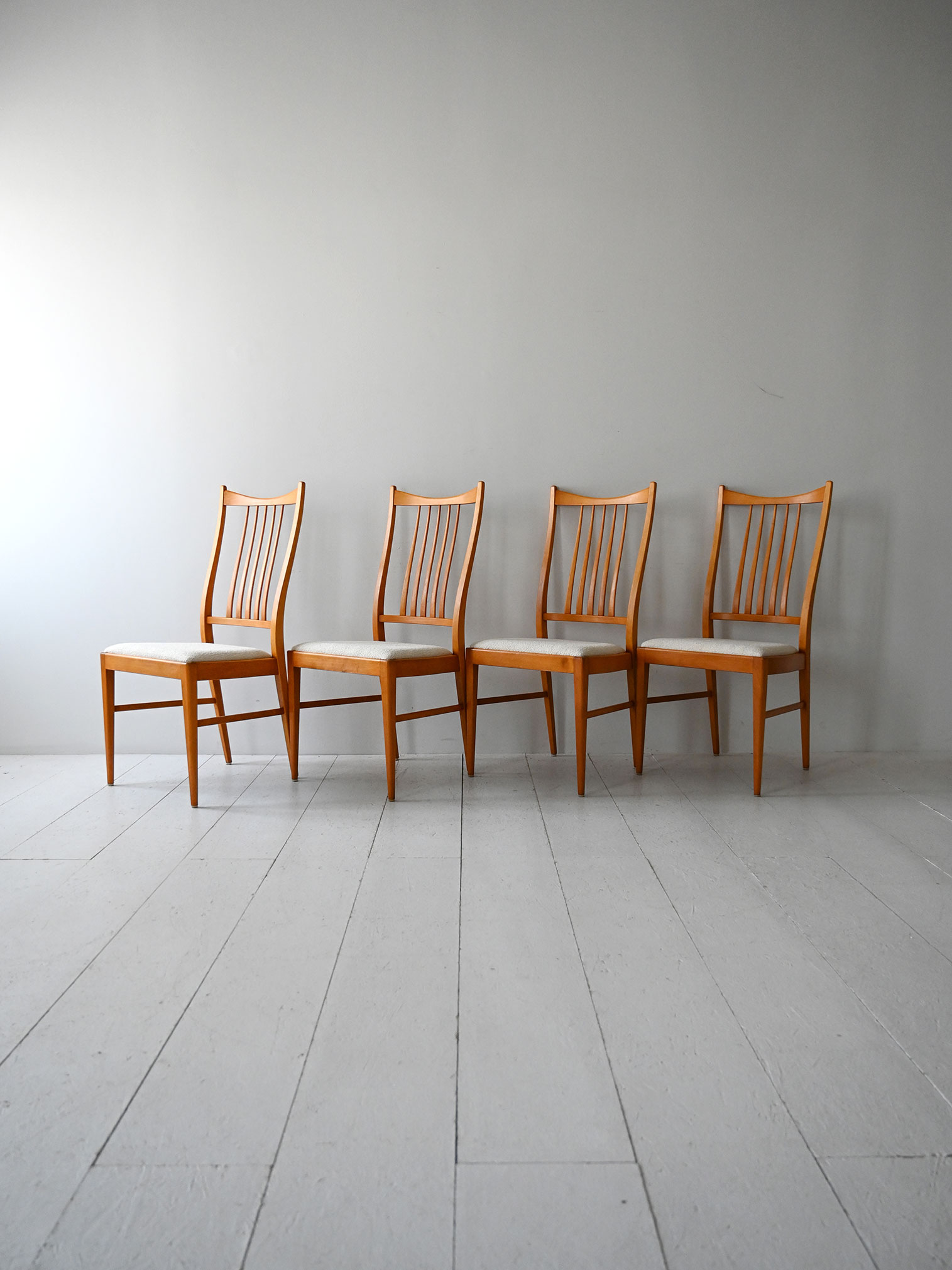 Set 4 sedie scandinave vintage anni 50/60 in faggio-a