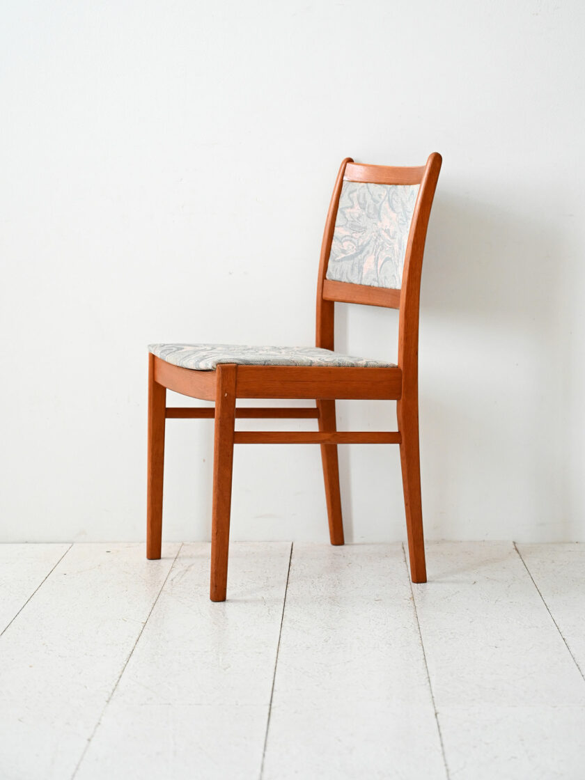 Set 4 sedie scandinave anni 60 in teak con tappezzeria originale-b