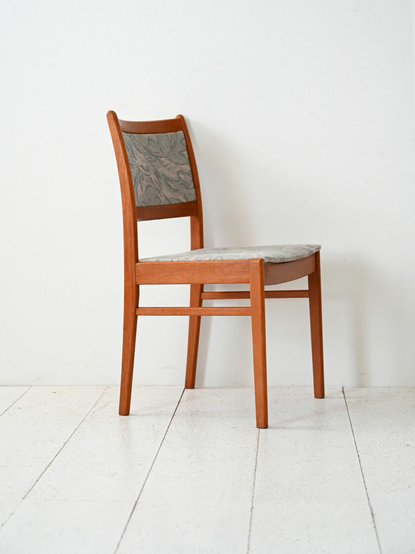 Set 4 sedie scandinave anni 60 in teak con tappezzeria originale-c
