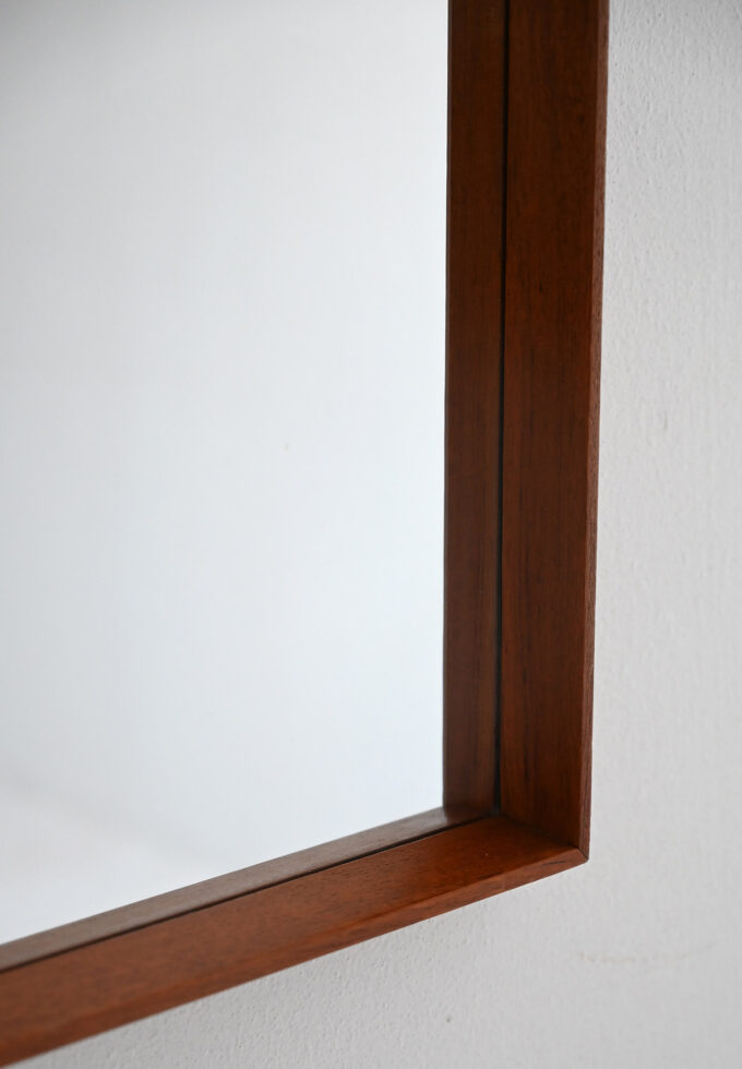 Scandinavian vintage teak mirror 1960s rectangular-b
