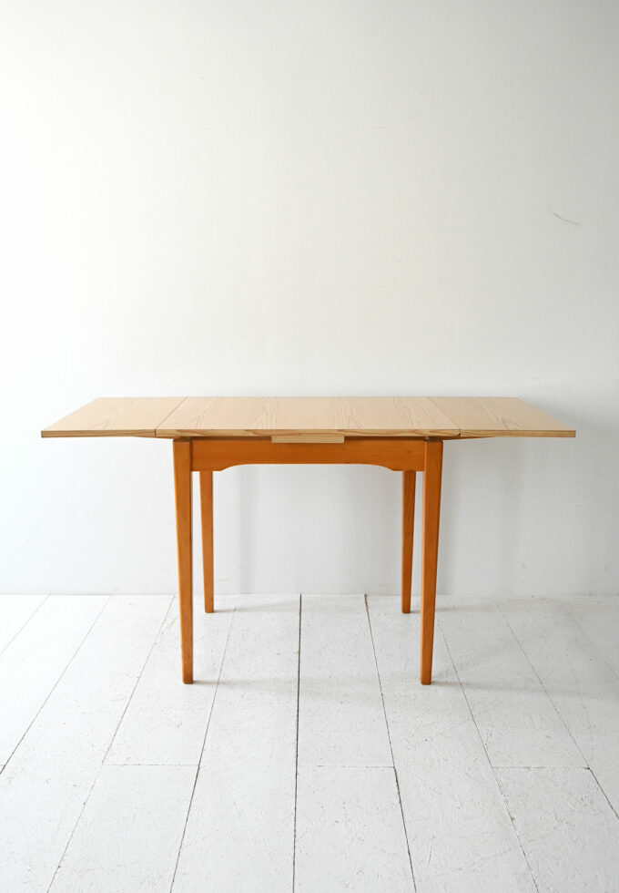 Swedish 1960s vintage pine-effect formica table-b