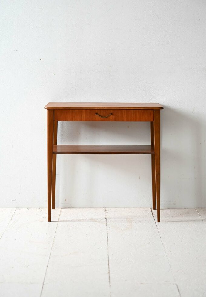 Comodino scandinavo vintage in teak Björkås Möbelfabrik-b