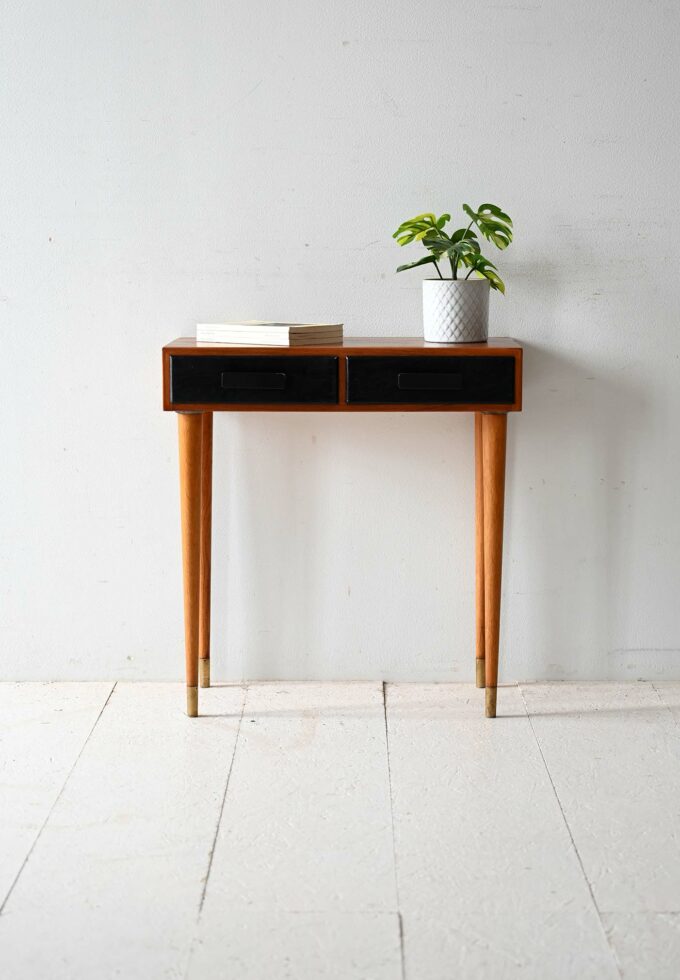 Mobiletto porta telefono scandinavo anni ’60 in teak-a