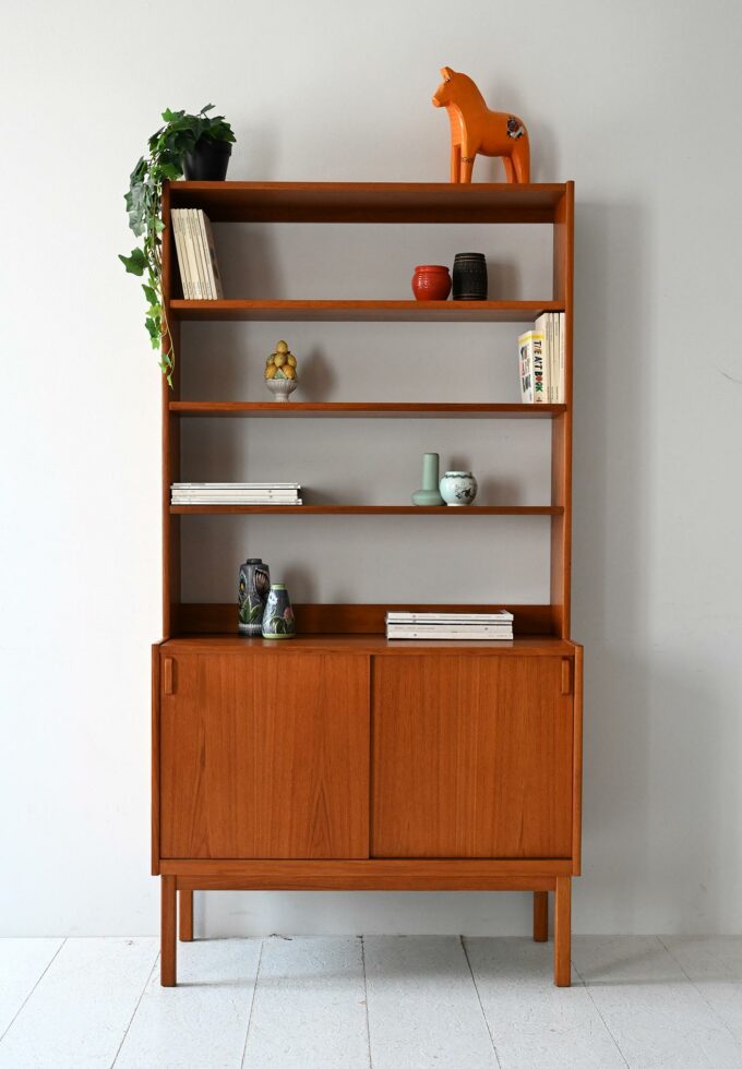 Scandinavian 1960s teak bookcase by B. Fridhagen for Bodafors-a