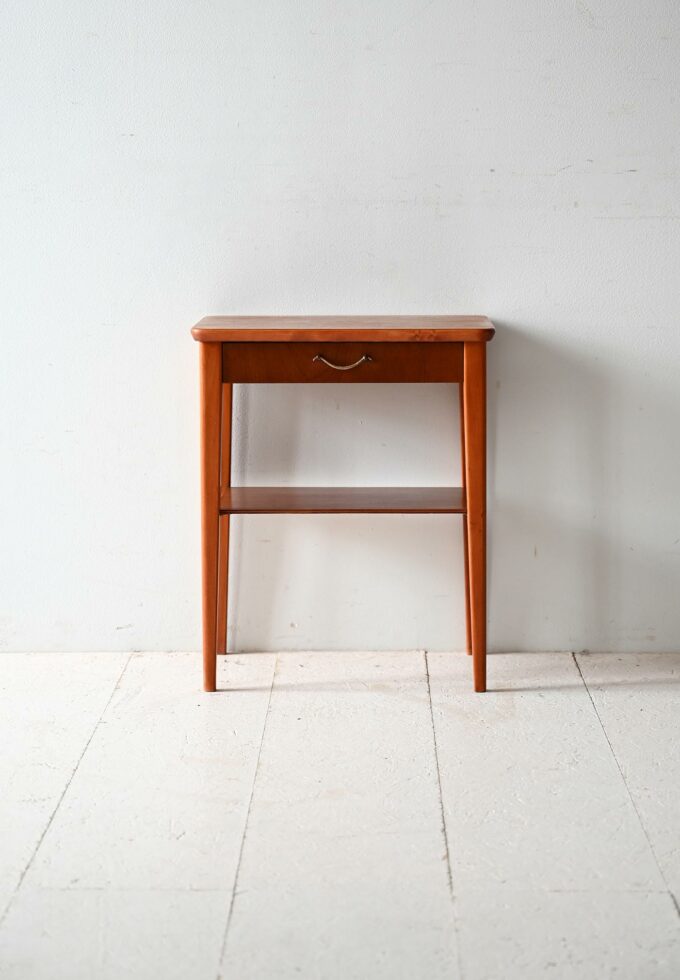 Comodino scandinavo anni ’50 teak e mogano-b