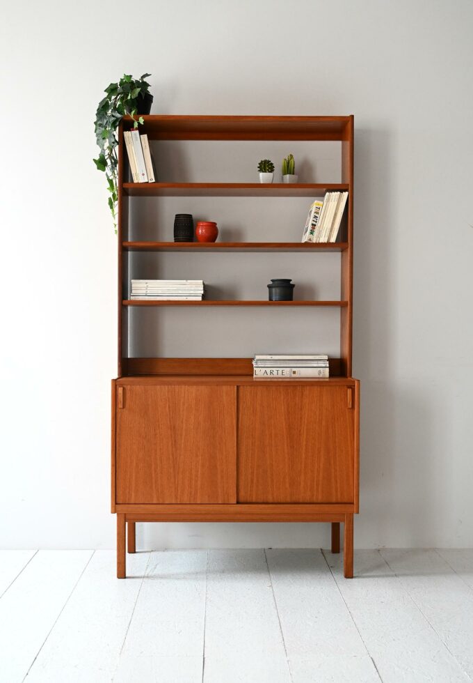 Scandinavian 1960s teak bookcase by B. Fridhagen for Bodafors-a