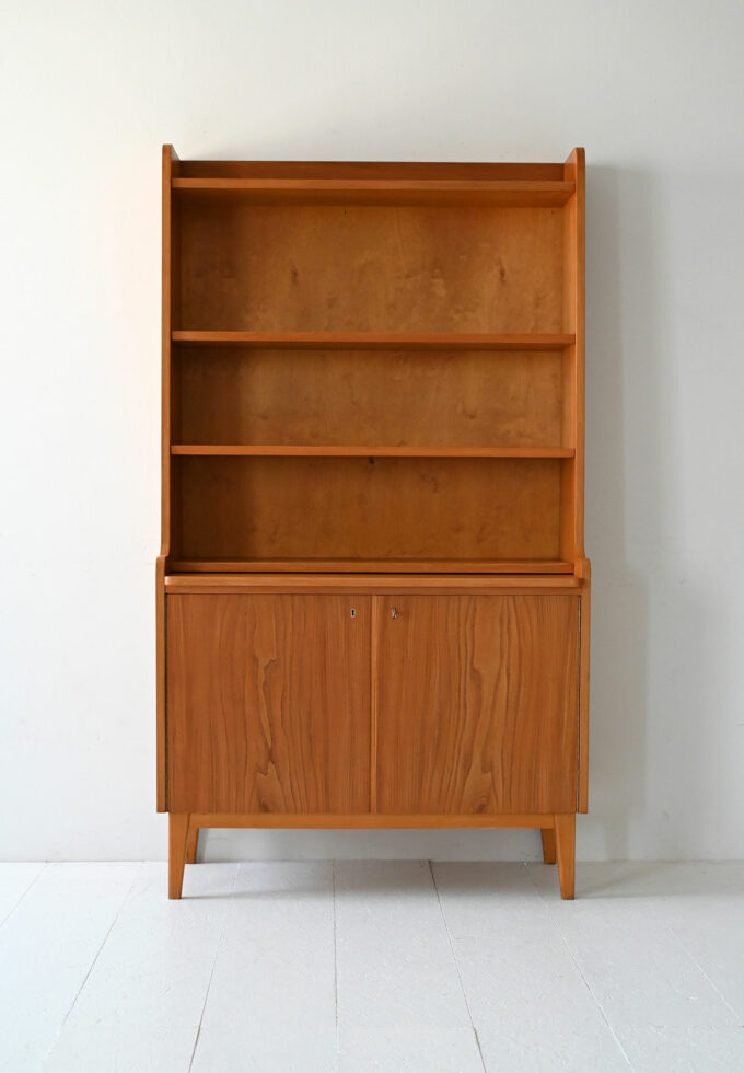 Scandinavian vintage bookcase in light-b elm.