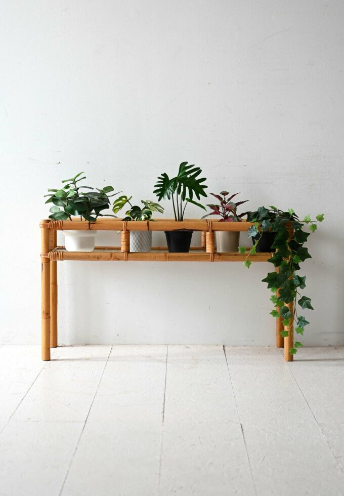 Portafiori scandinavo anni ’50 in bambù-a