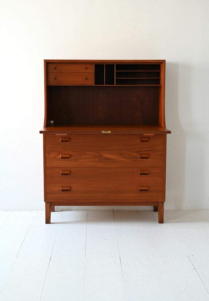 Secrétaire danese vintage in teak di Børge Mogensen per Søborg Møbler-b