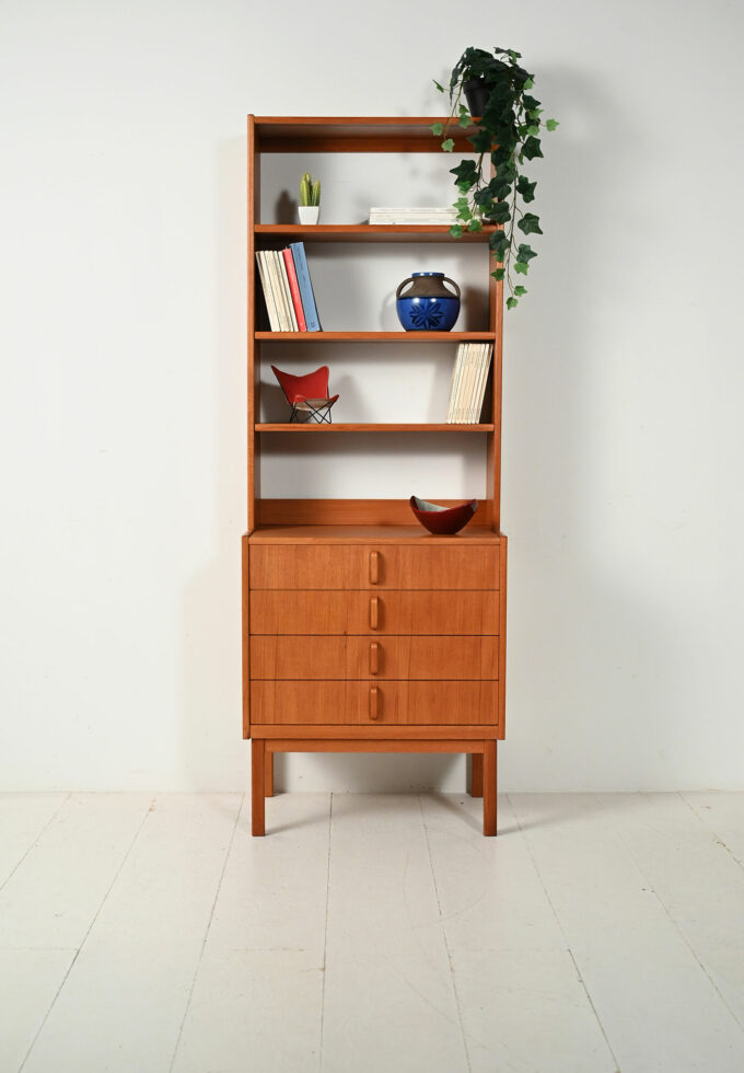 Scandinavian teak bookcase by Bertil Fridhagen for Bodafors, 1960s-a