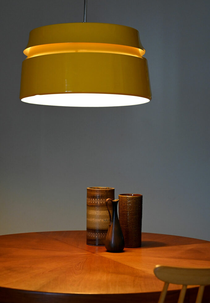 Scandinavian yellow ceiling lamp 1960s/70s-a