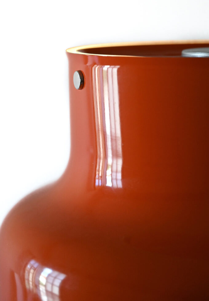 Pair of orange "Bumling" pendant lamps by Anders Pehrson-b