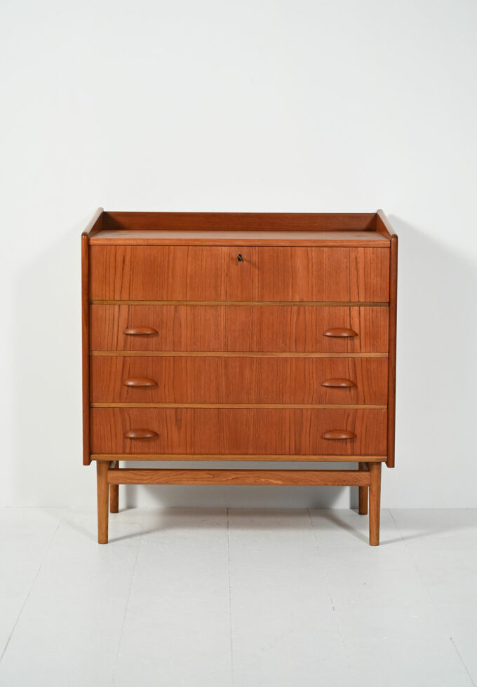 Toeletta con cassettiera scandinava in teak anni 50/60-b