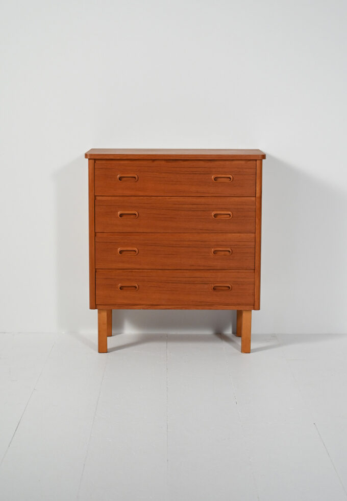 Cassettiera scandinava in teak anni ’60-b