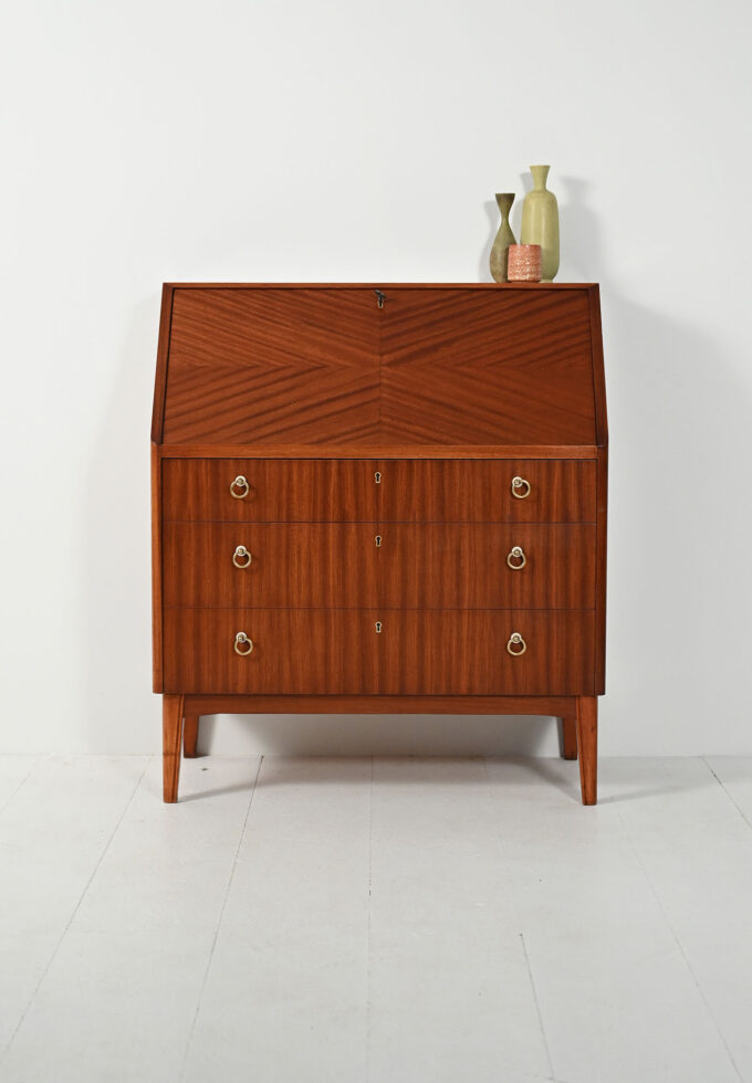 Secretaire scandinavo in mogano anni ’50-b