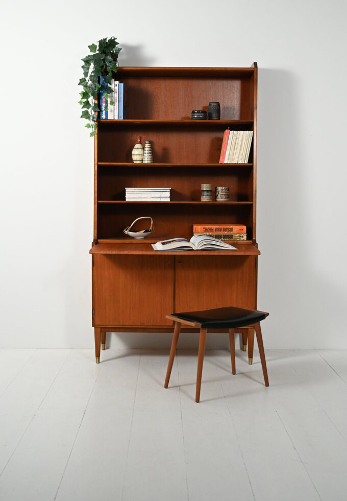 Vintage bookcase by Bodafors with pull-out desk-a