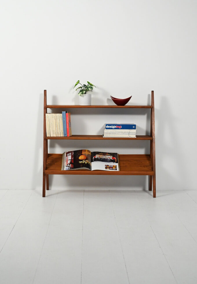 Small 1950s bookcase with magazine rack-a