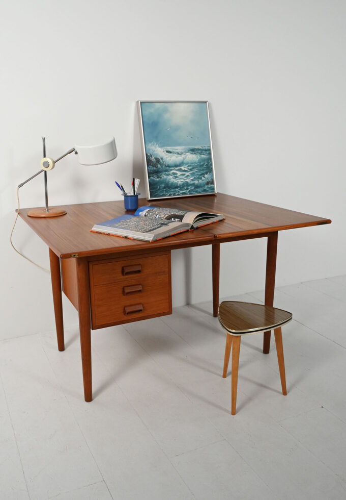 Scrivania scandinava di Børge Mogensen con piano “flip-top”-b