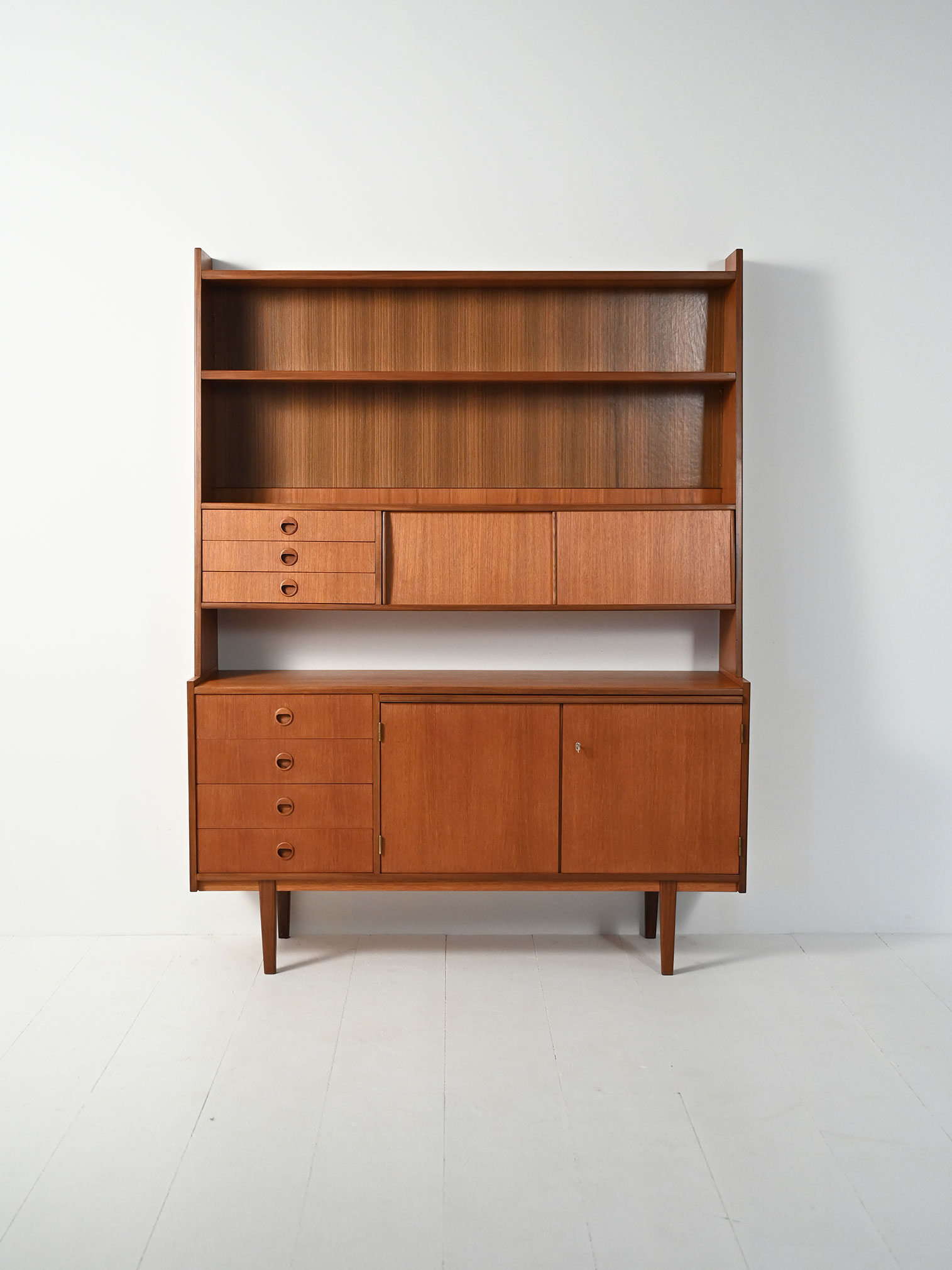 Sideboard libreria teak mogano-c Sideboard con libreria in teak e mogano-c