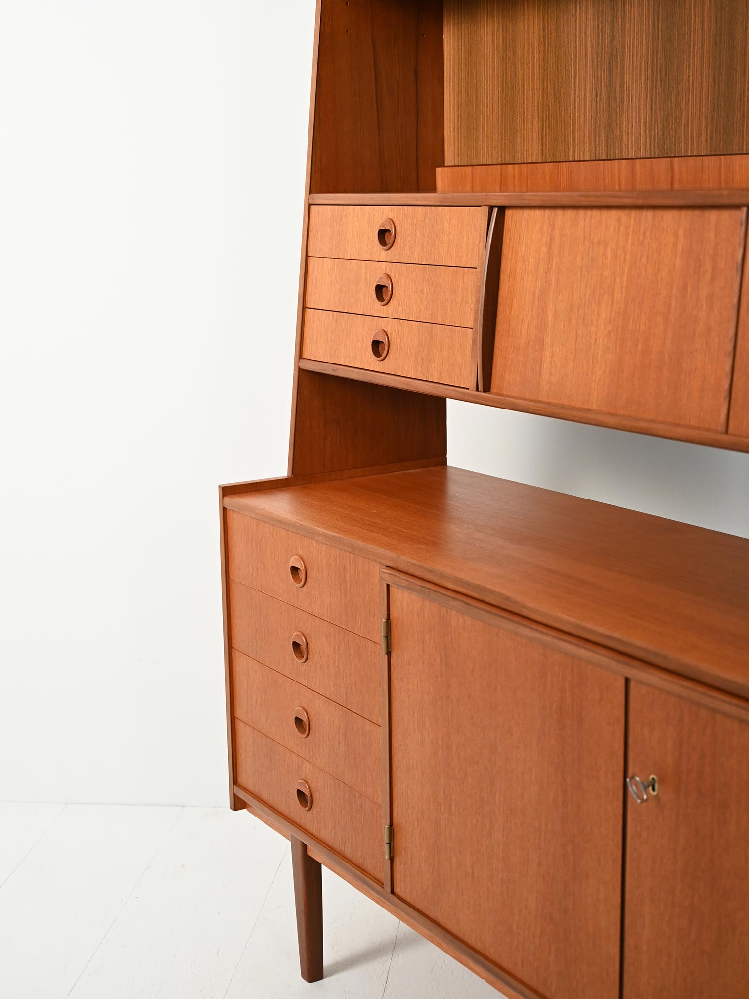 Sideboard libreria teak mogano-l Sideboard con libreria in teak e mogano-l