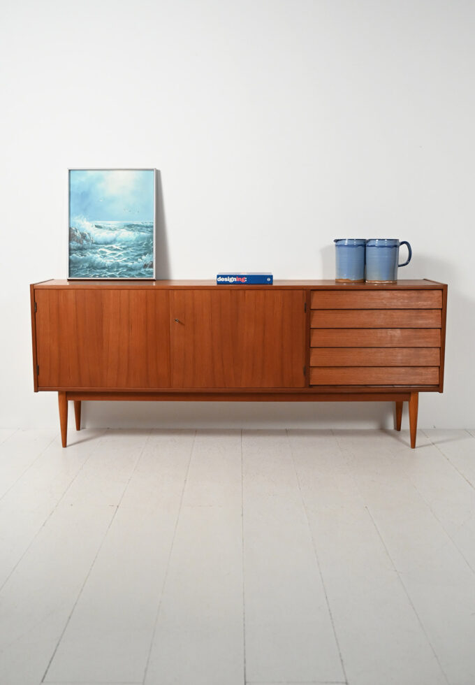 Scandinavian sideboard with tile drawers 1950s-a