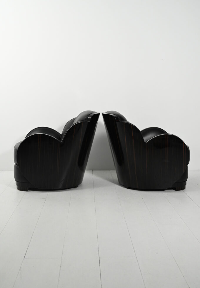 Pair of Scandinavian armchairs in Art Deco-e style.