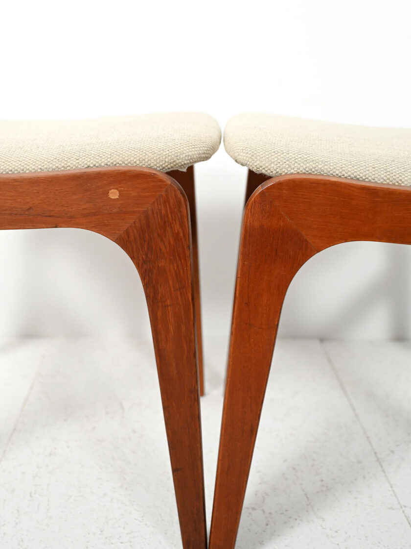 Pair of vintage Danish teak stools | Casafika