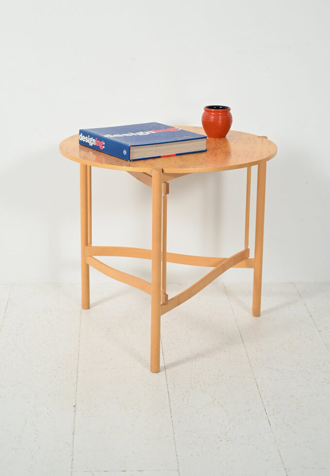 Coffee table scandinavo rotondo in betulla di Karl Andersson & Söner-a