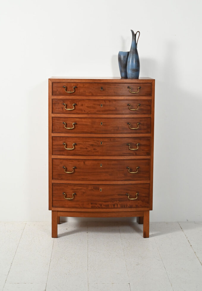 Scandinavian mahogany sexton with brass handles-a