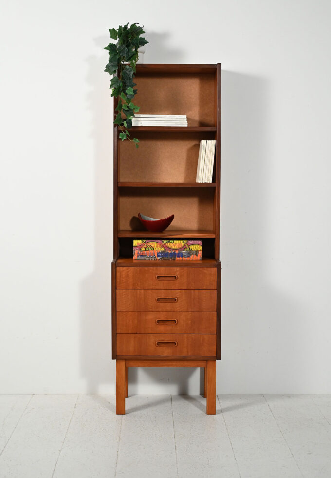 Small Scandinavian teak bookcase, 1960s-a