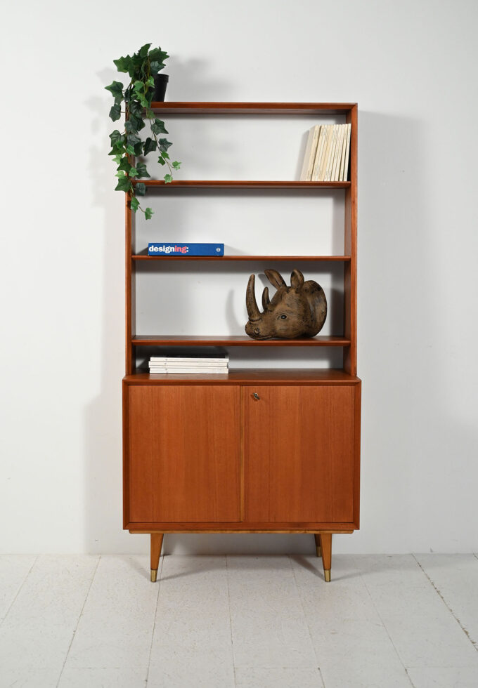 Scandinavian bookcase with cabinet, 1950s/61-a