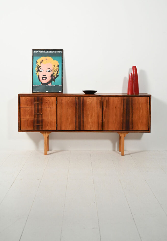 Small Scandinavian sideboard in rosewood-a