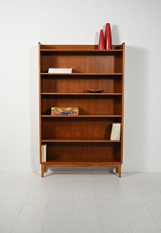 Scandinavian teak bookcase by Ferdinand Lundquist, 1960s-a