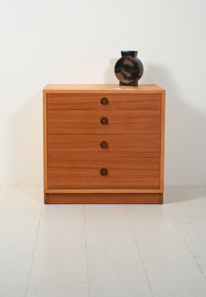 Danish beech and teak chest of drawers by Børge Mogensen-a