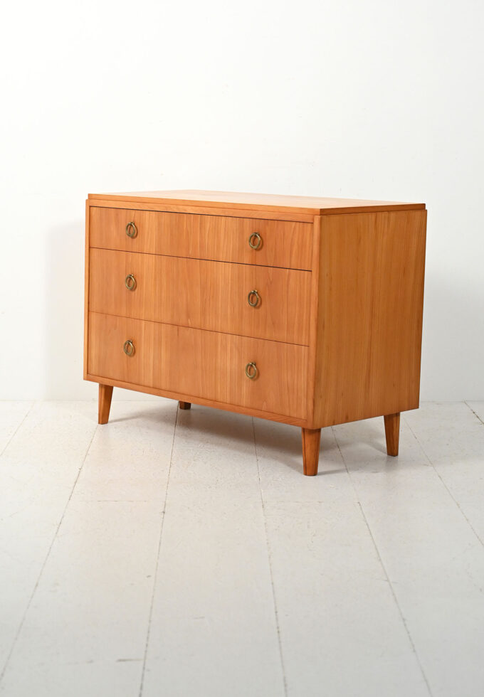 Scandinavian Deco chest of drawers 1930s-40s in elm-a