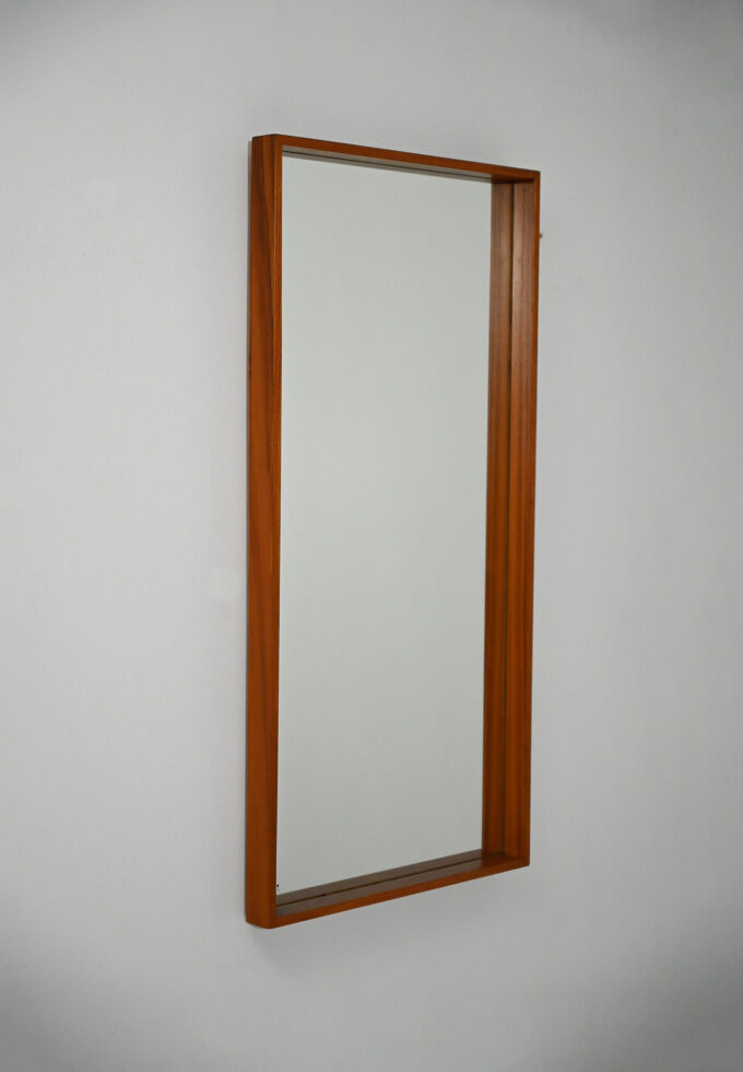 Specchio svedese in teak anni 50–60-b