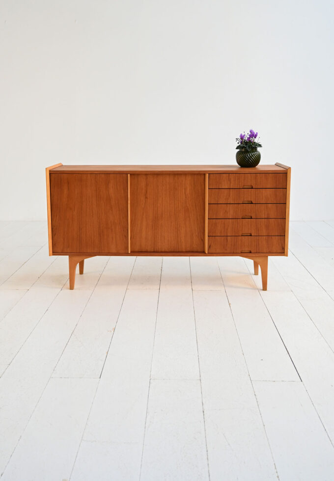Scandinavian teak and pine sideboard 1960s-a