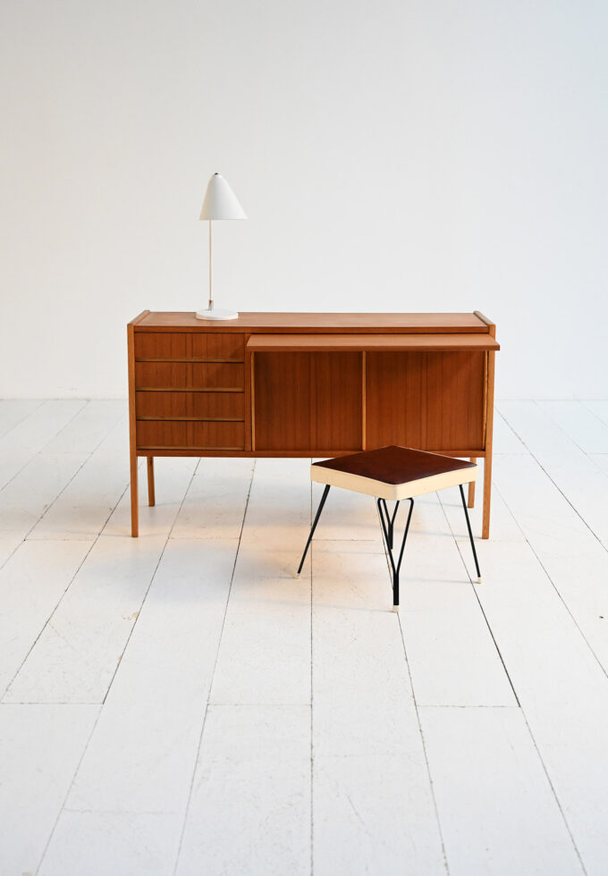 Scandinavian sideboard with retractable teak desk, 1960s-a