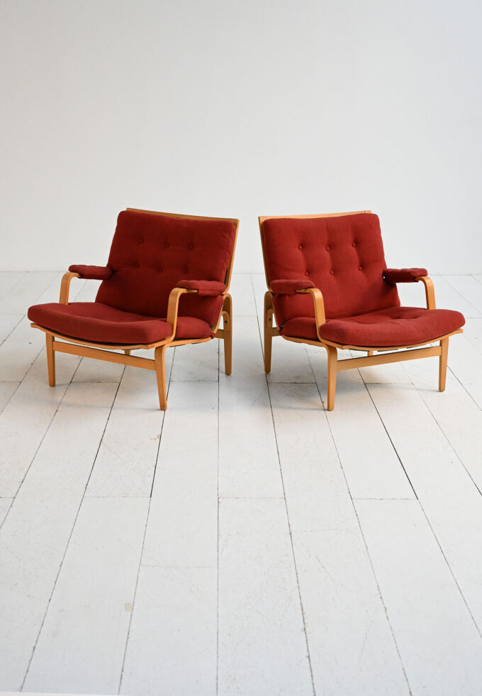 Pair of "Ingrid" armchairs by Bruno Mathsson for Dux, 1960s-a