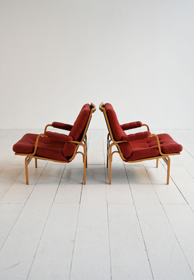 Pair of "Ingrid" armchairs by Bruno Mathsson for Dux, 1960s-e