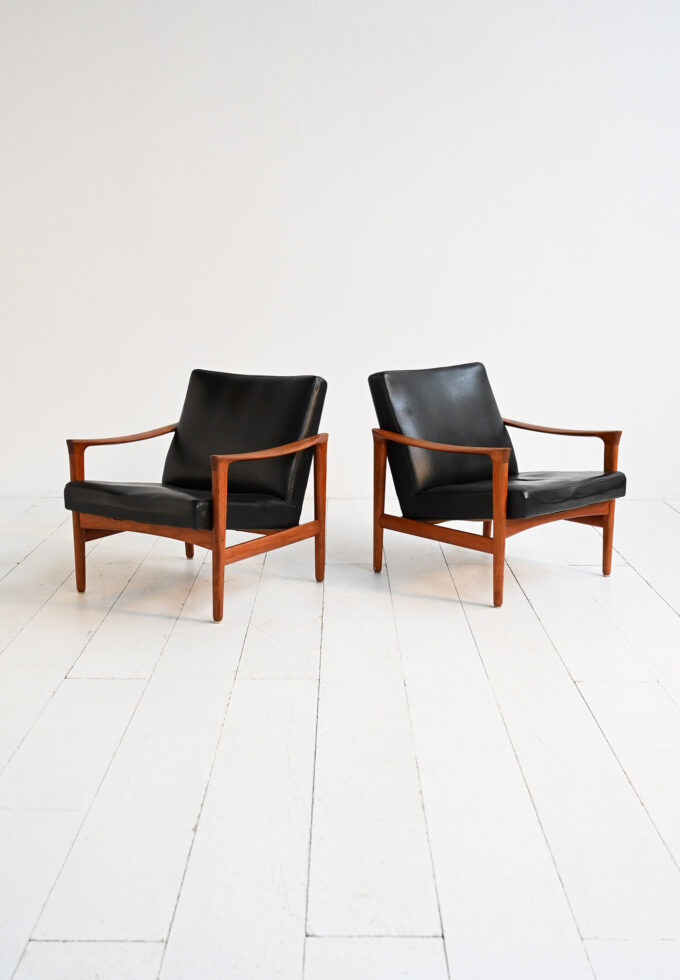 "Oslo" armchairs by Inge Andersson for Bröderna Anderssons, 1960s-b