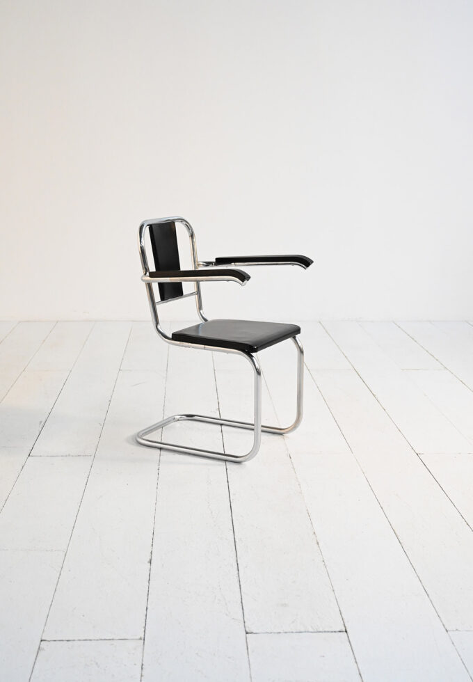 Scandinavian cantilever armchair in Bauhaus style, 1930s-a