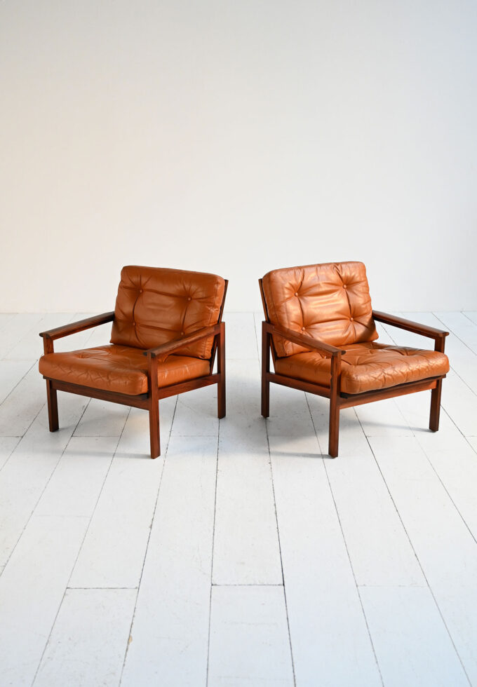 "Capella" armchairs Illum Wikkelsø Denmark 1960s-a