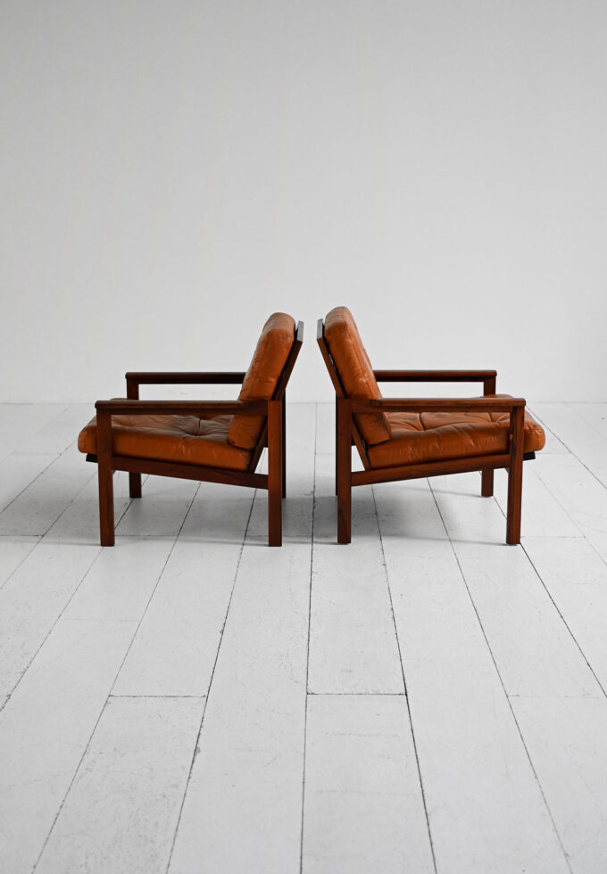 "Capella" armchairs Illum Wikkelsø Denmark 1960s-d