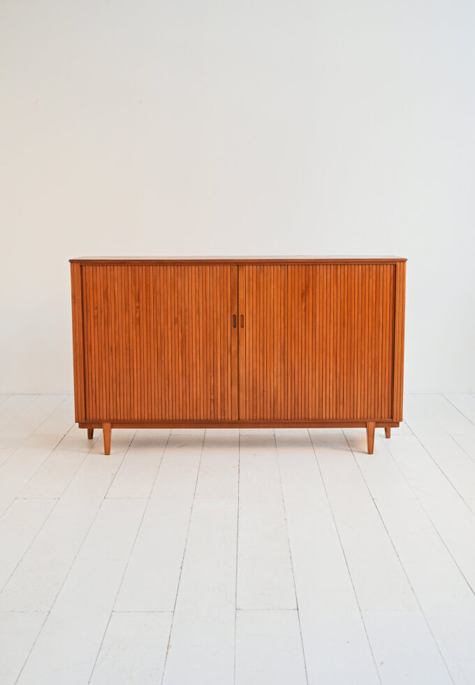 Scandinavian teak shutter highboard 1960s-b
