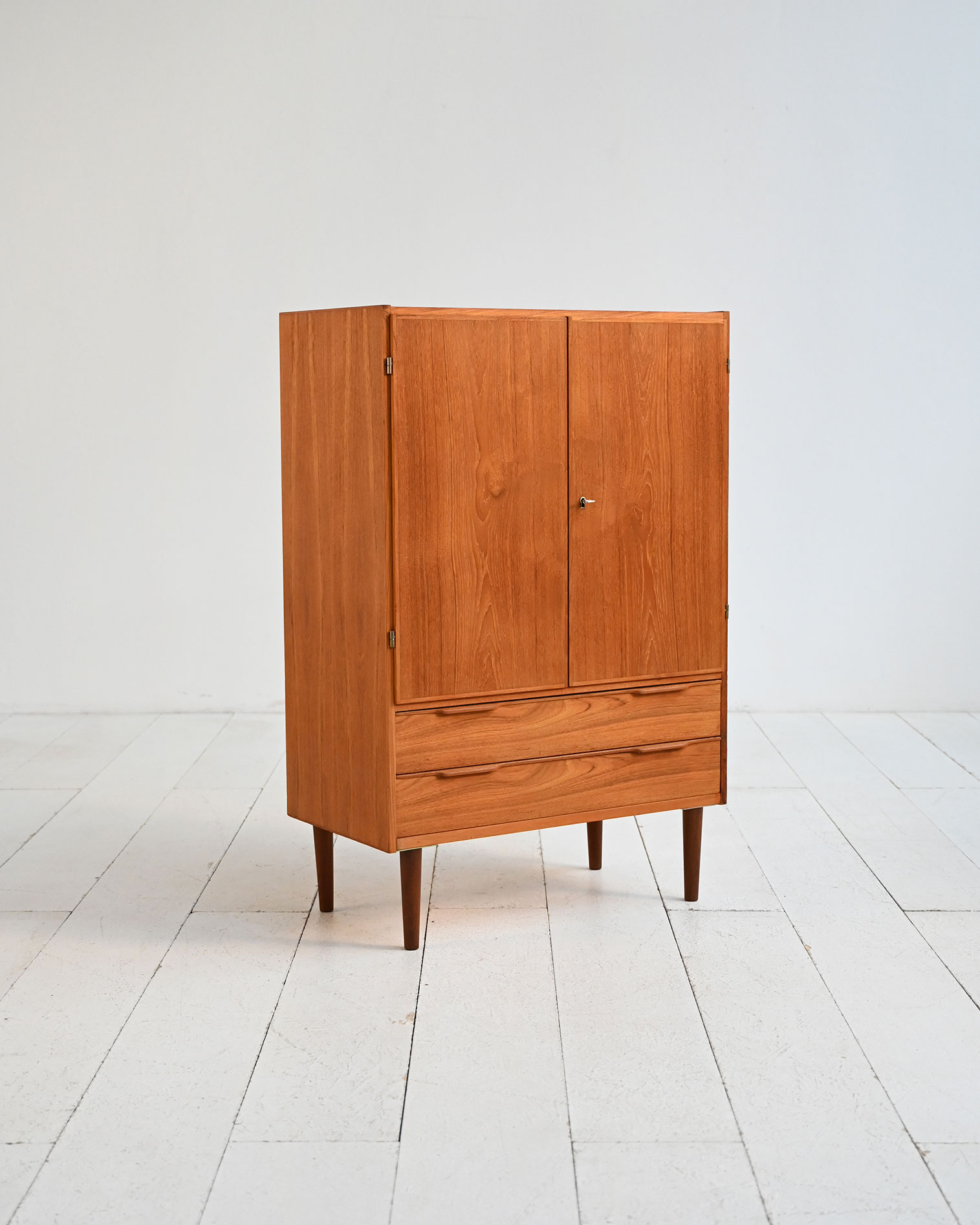 Cabinet scandinavo teak cassetti 50/60s-d Cabinet scandinavo in teak con cassetti, anni ’50/’60-d